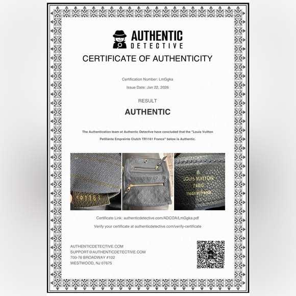 Authentic Louis Vuitton Petillante Empreinte Clutch Blue-Black | Gold Hardware - Picture 14 of 16